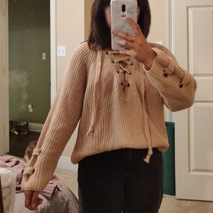 Chicwish lace up oversized sweater